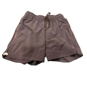 LEG3ND Mens Athletic Running Shorts Navy Blue Small Zipper Pockets Lined